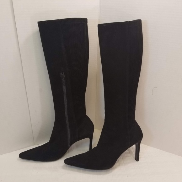 UEC. "Richard Tyler" Tall Suede Boots Black Size 7 - Picture 2 of 8